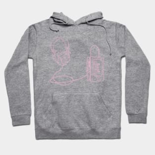 Portable Tape Player (Light Pink Lines) Analog / Music Hoodie